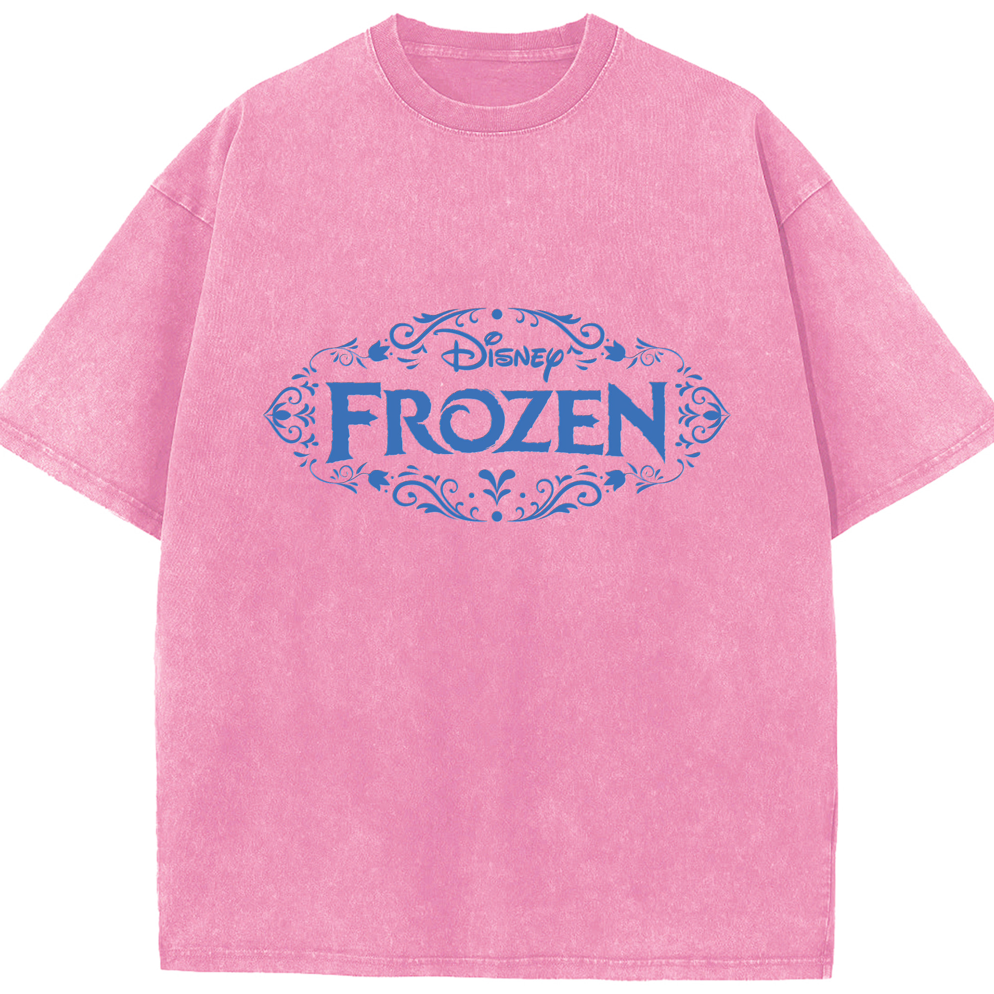（画像用） アナと雪の女王 アンナ エルサ Frozen Anna Elsa 綿100% ヴィンテージ風 半袖Tシャツ（フロントプリント）